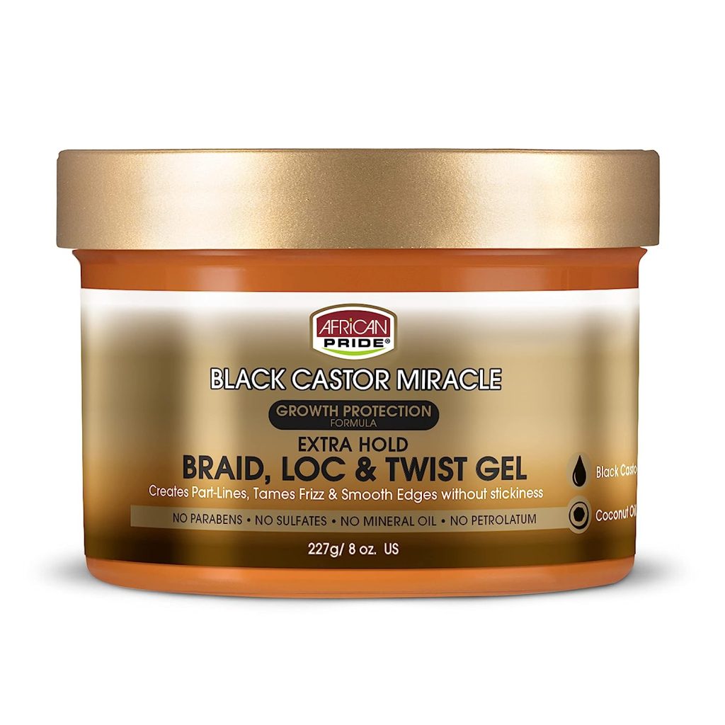Home 9 African Pride: Black Castor Miracle Extra Hold Braid, Loc & Twist Gel