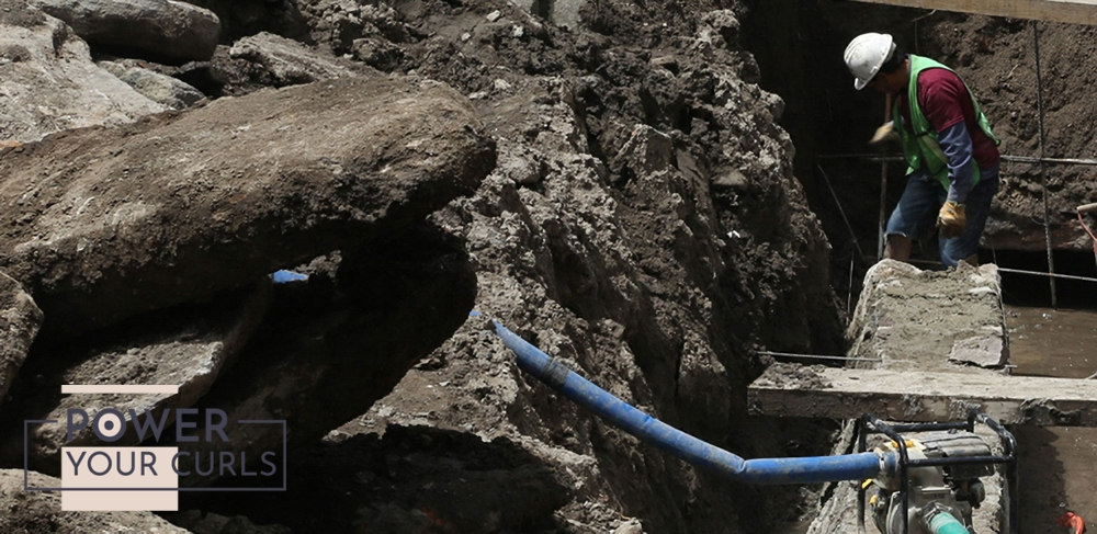 A groundwater construction site