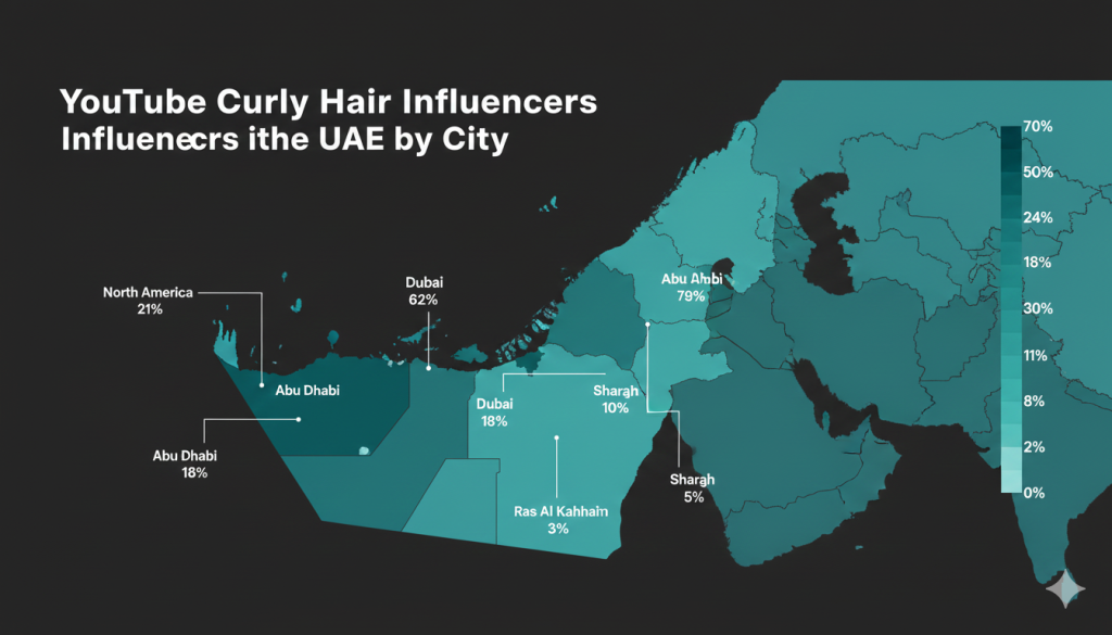 A graph of YouTube Curly Hair Influencers in the UAE by City